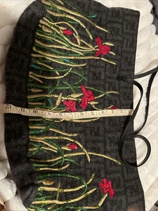 Floral Embroidered Beaded Zucca Baguette Handbag Bag Multicolor - Picture 1 of 9