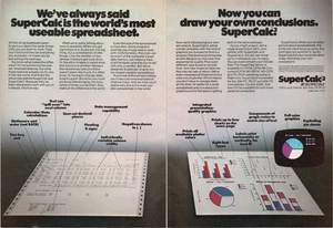 SuperCalc3 Vintage 2 Page Print Ad Spreadsheet Software 1984 Full Color - Picture 1 of 1