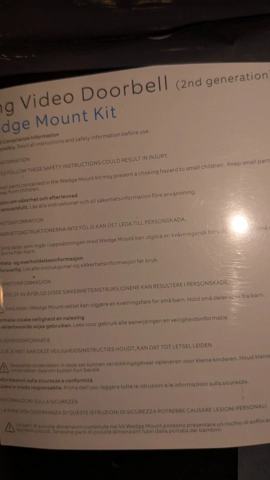 Wedge Kit for Ring Video Doorbell 2nd Generation