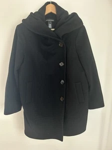 $1195 Sofia Cashmere Women's 10 black Cashmere  wool blend  Jacket Coat large  - Picture 1 of 6