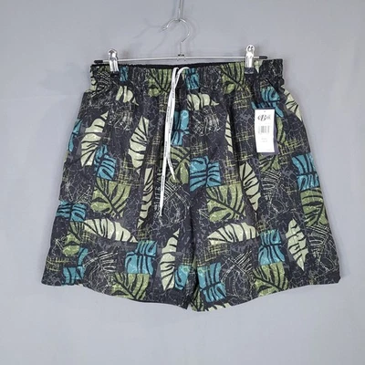 Baús de natação masculinos Newport azul médio preto estampado poliéster - Imagem 1 de 4