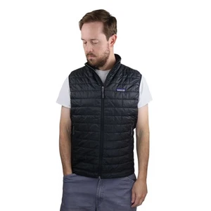 Excellent Patagonia Nano Puff Vest Mens Medium Black Quilted Insulated Puffer - Picture 1 of 9