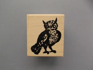100 PROOF PRESS RUBBER STAMPS GROUCHY OWL NEW wood STAMP - Picture 1 of 1