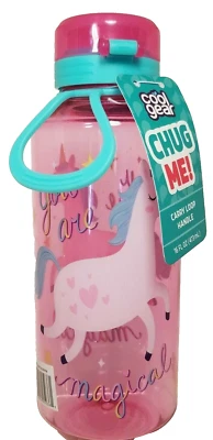 Cool Gear CHUG ME PINK UNICORN Water Bottle YOU ARE MAGICAL w Loop Handle 16 oz - Image 1 of 4