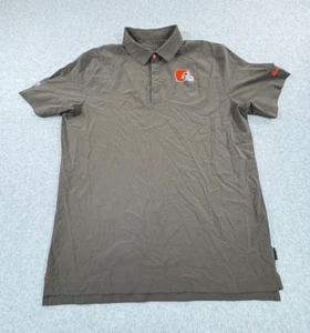 Nike Shirt Mens Large Brown Cleveland Browns Football Logo Dri Fit Strech Polo - Picture 1 of 10