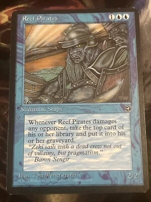 MTG Magic Misprint Reef Pirates Extra Blue Ink Error  LP - Image 1 of 3