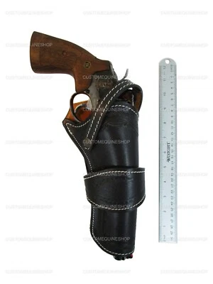 HOLSTER FOR GUN REVOLVER PISTOL LEATHER UNIVERSAL FIT COLT TAURUS S & W UBERTI - Image 1 of 4