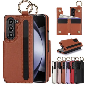 For Samsung Galaxy Z Fold Series Loop Wallet Pen Holder Leather 2in1 Case Cover - Picture 1 of 53