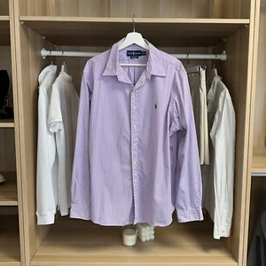 Ralph Lauren Mens Button-Up Shirt Size XXL Purple Striped Long-Sleeve Holiday - Picture 1 of 5