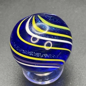 William Murray Contemporary Handmade Lutz Swirl Marble 1-1/16” - Picture 1 of 12
