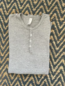 Vintage Women's American Apparel Henley. Dexter. Heather Gray. Small. Made in US - Picture 1 of 6