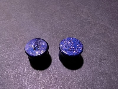 Handmade Resin Blue And Iridescent Pink Plug Earrings 14mm - Image 1 of 4