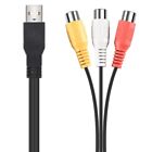 4X1pc Usb Male Plug To 3 Rca Female Adapter Audio Converter Video Av A V Cable