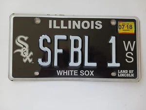2014 Chicago White Sox Baseball Vanity Personalized Illinois License Plate SFBL1 - Picture 1 of 8