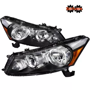FOR: Honda Accord 08-12 4 Door Sedan 4cly V6 Black Headlights Amber Inspire - Picture 1 of 3