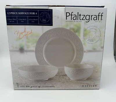 Pfaltzgraff Haisley 12-Piece Dinnerware Set, White - Image 1 of 4