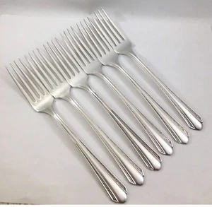 Oneida Wm A Rogers Silverplate 1932 Croydon Mary Lee Flatware 6 Dinner Forks - Picture 1 of 8