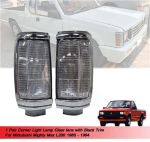 Corner Light Clear lens Black trim Fit Mitsubishi Mighty Max L200 1986 - 1994 - Picture 1 of 4