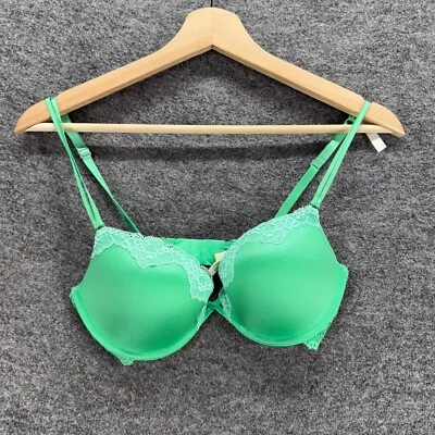 New Aerie Bralette Bra Women 34C Green Floral Lace Underwired Opaque Maddie - Image 1 of 4