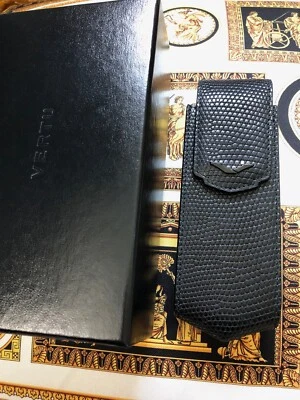 Nuevo Vertu Signature S Lagarto PVD Negro Cuero Exótico Estuche ¡Súper RARO!  Foto 1 de 2
