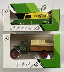 Qty 2 John Deere ERTL Banks1931 Hawkeye Bank #104, '50 Chevy Panel Truck MIB NEW - Picture 1 of 5