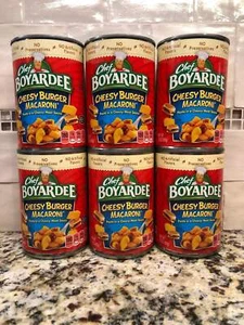 6 CANS Chef Boyardee Cheesy Burger Macaroni 15 Oz Can Sauce Pasta - Picture 1 of 5