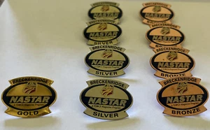 Breckenridge Nastar Pin Badge US SKI SKIING Lot of 9 Gold Silver Bronze Assorted - Picture 1 of 3