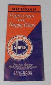1932 Standard oil company gas station map of Michigan - Picture 1 of 4