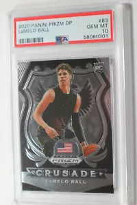 Panini Crusade Prizm 2020 #83 Draft P LaMelo Ball PSA 10 GEMA COMO NUEVO NOVATO 01 - Imagen 1 de 2
