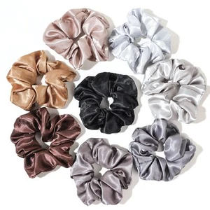 Satin Silk Scrunchies Big Hair Ties for Women Girls' Ponytail Holders for Thi... - Picture 1 of 9