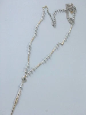 Collar semiprecioso Chan Luu nuevo con etiquetas de plata de ley 18ktGp mezcla blanca con daga  Foto 1 de 4