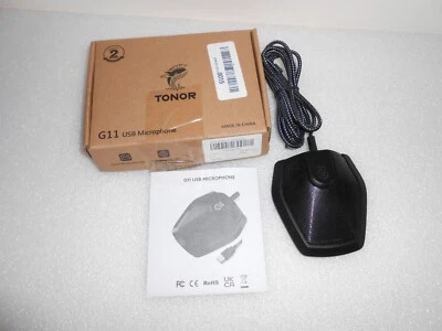 TONOR G11 USB Microphone Omnidirectional Condenser Mic Black - Image 1 of 4