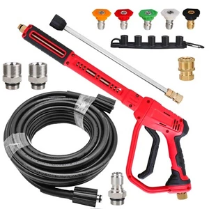 High Pressure 4000PSI Car Power Washer Gun Spray Wand Lance Nozzle and Hose Kit - Picture 1 of 15