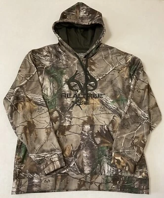 Realtree  Xtra XL Camo Hooded Pullover Hunting Fleece Lined Poly Shell 46-48 - Image 1 of 4