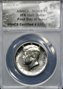 2019-D 50C Kennedy Half Dollar - ANACS MS69 PL - FDOI CC677 - Picture 1 of 2