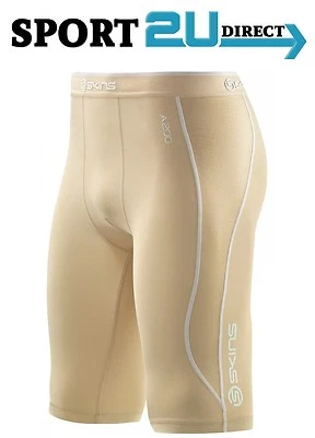 BARGAIN || SKINS A200 MENS COMPRESSION HALF TIGHT - FLESH - Image 1 of 3