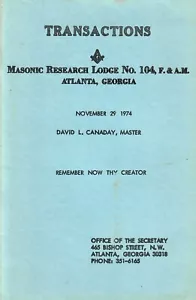 Georgia Loggia delle Ricerca Transazioni 29 Novembre 1974 - Ricorda il Tuo Creatore - Foto 1 di 1