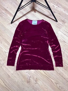 NWOT Vintage Moschino Cheap And Chic Velour Velvet Red  Top Long Sleeve Size 8 - Picture 1 of 9