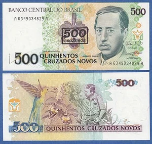 Brazil 500 Cruzeiros on 500 Cruzados Novos P 226b UNC - Picture 1 of 1