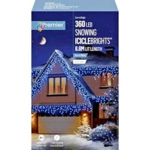 Premier 360 LED Snowing Icicles Multi-Action Xmas Lights Timer-Choice of Colour - Picture 1 of 12