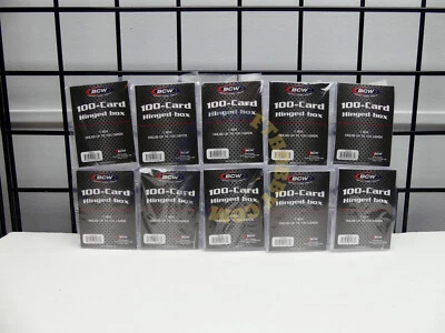 Lot of 10 BCW 100 Count Hinged Storage Case Boxes Sports Gaming - Image 1 of 4