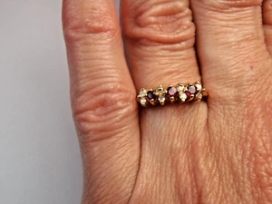 Beautiful Ruby Diamond Ring Solid 14k Yellow Gold gift for her Size 5 1/4 - Picture 1 of 19
