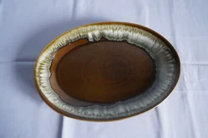 Pfaltzgraff Copper Green Drip oval serving platter #16 stoneware 9-5/8 x 13-3/4 - Picture 1 of 7