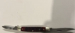 C. Bertram Cutlery Hen & Rooster 302-RSB Knife 2 Blade Germany Red Handle - Picture 1 of 2