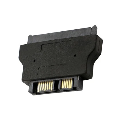 Black SATA 15+7PIN 22PIN Female to 13PIN Male Plug Converter Adapter Connector - Image 1 of 4