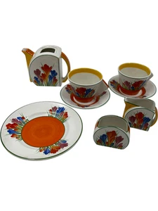 Clarice Cliff Limited Edition Tea For Two Set Hand Painted T2247 SC15 - Picture 1 of 24