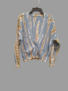 YFB Clark Crop Cardigan Arctic Wash Gr. M Raw Distressed Saum gerippt Hippie Boho - Bild 1 von 9