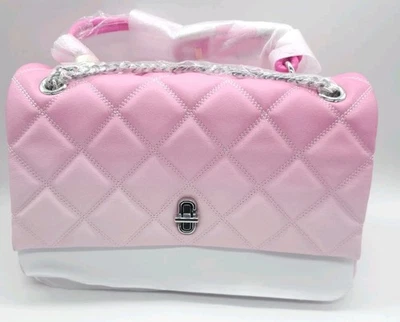 Marc Jacobs Quilted Ombre Dual Convertible Shoulder Leather Bag Pink New JL25109 - Image 1 of 4