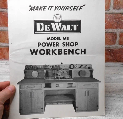 Dewalt DW 102 Make It Yourself Model MB Power Shop Workbench Plans VTG - Image 1 of 4