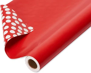 Jumbo Reversible Red Wrapping Paper Roll for Christmas, Valentine'S Day or Any O - Picture 1 of 12